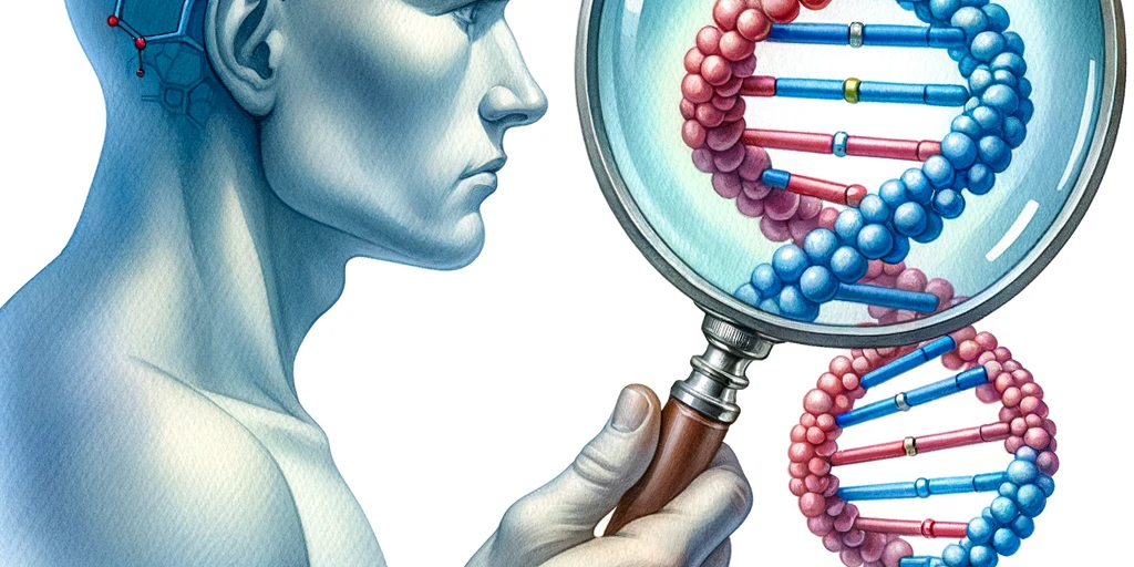 pThe magnified section reveals a single nucleotid