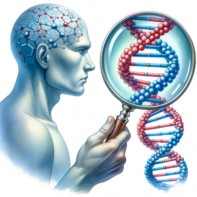 pThe magnified section reveals a single nucleotid