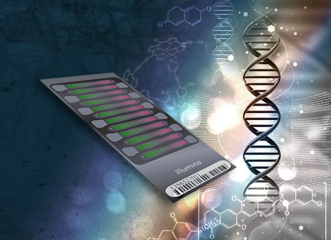 DNA-microarray-on-abstract-background
