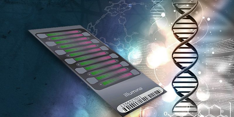 DNA-microarray-on-abstract-background